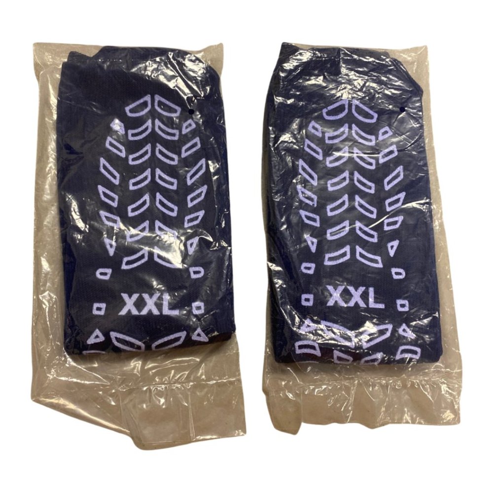 GBM Geckos - Plush Double Tread Non-Slip Safety Socks 2-Pack (Navy Blue, 2XL)